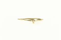 14K Yellow Gold Jumping Dolphin Ocean Animal Pendant