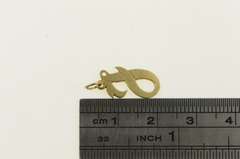 14K Yellow Gold F Cursive Letter Initial Name Monogram Charm/Pendant