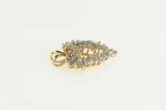 14K Yellow Gold 0.75 Ctw Diamond Cluster Heart Love Vintage Pendant