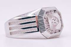 14kt Solid White Gold Men's Ring