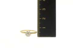 14K Yellow Gold Retro Diamond Round Cluster Engagement Ring