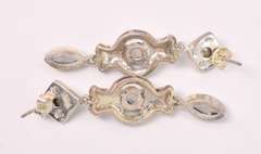 Pearl And Moonstone Dangle Earrings In Sterling Silver