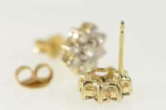14K Yellow Gold 0.80 Ctw Diamond Flower Cluster Stud Earrings