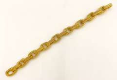 18kt Solid Yellow Gold Double Woven Link Bracelet