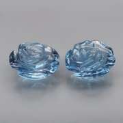Translucent! 2.87ct London blue Topaz flower carvings