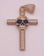 14kt Solid Yellow Gold & Onyx Cross Pendant