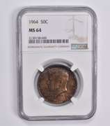 MS64 1964 Kennedy Half Dollar NGC Beautiful Tone