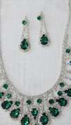 Emerald Color Jewelry Neck Lace And Earrings