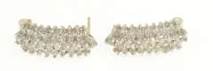 10K Yellow Gold 1.00 Ctw Squared Diamond Cluster Bar Earrings