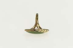 Gold Filled Nephrite Southwestern Feather Leaf Vintage Ring