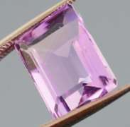 Bright violet 6.53ct emerald cut Amethyst