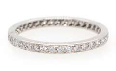 Cartier 0.38ctw Diamond Eternity Wedding Band Ring in 18K W/Box