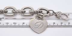 Judith Ripka 925 Sterling Silver Bracelet with D Initial Charm
