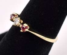 Beautiful Ruby And Diamond Ring In 14K Yellow Gold