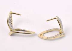 Shimmery Earrings In 14K Yellow Gold