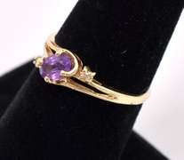 Amazing Purple Amethyst 14K Gold Ring
