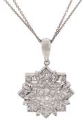 2.60ctw Diamond Snowflake Pendant Necklace in 18K