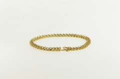 14K Yellow Gold 0.92 Ctw Diamond Classic Vintage Tennis Bracelet