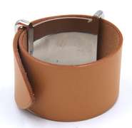Hermes Designed Wide Leather Cuff Bracelet