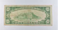1929 $10 Harrisonburg, VA US National Currency Note 5261
