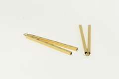 14K Yellow Gold Square Diamond Cut Bar Stud Enhancer Earring Jackets