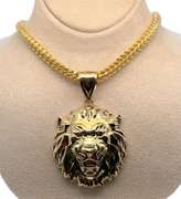 14K YELLOW GOLD LION CHARM NECKLACE