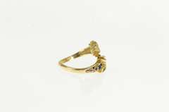 14K Yellow Gold Victorian Ornate Ram Capricorn Blue Enamel Ring