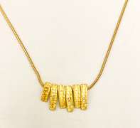 18kt Solid Yellow Gold and Diamond Fringe Pendent Necklace