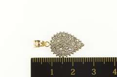 14K Yellow Gold 0.62 Ctw Pave Diamond Tear Drop Cluster Pendant