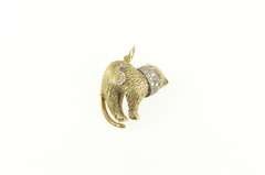 14K Yellow Gold SK Diamond Collar Kitty Cat Pet Charm/Pendant
