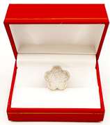 Stunning .925 Sterling Silver Floral Pendant with Dazzling CZ's!
