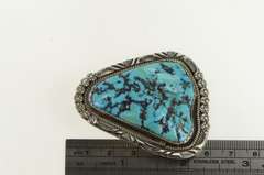 Sterling Silver NE Signed Native American Turquoise Navajo Pendant