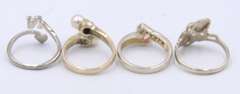 Vintage 925 Sterling Silver Group Lot of 4 Rings