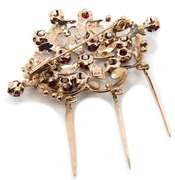 Vintage Garnet Heirloom Style Dangle Brooch in 14K