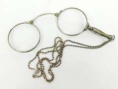 Antique Sterling Lorgnette & Chain
