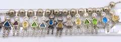 Vintage 925 Sterling Silver Birthstone Childred Figural Necklace