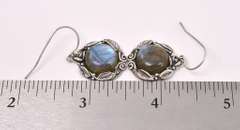 Labradorite Gem Dangle Earrings In Sterling Silver