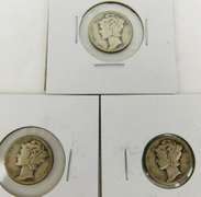 5 Silver Mercury Dimes