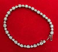 14KT SOLID WHITE GOLD & DIAMOND BRACELET- 5.0 CARATS!