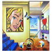 Lichtenstein & Haring Overlooking the Bay by Ferjo Original