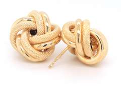 Divine 18kt Polished and Satin Love Knot Earrings