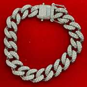 CERTIFIED BRAND NEW MEN'S CUBAN LINK AND DIAMOND BRACELET