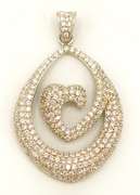 Dazzling In Every Direction! .925 Sterling Silver Pendant with CZ's