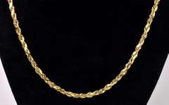 Charming Rope Chain Necklace in 14K Gold