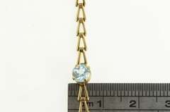 14K Yellow Gold Amethyst Topaz Citrine Triangle Link Chain Bracelet