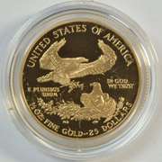Much better date 1996-W Gem PROOF $25 Gold Eagle. Velvet box/COA