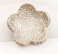 Stunning .925 Sterling Silver Floral Pendant with Dazzling CZ's!