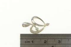 10K White Gold Diamond Heart Love Symbol Classic Pendant