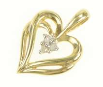 10K Yellow Gold Diamond Cluster Heart Love Symbol Pendant