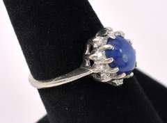 Danity Blue Star Sapphire Ring In 14K Yellow Gold